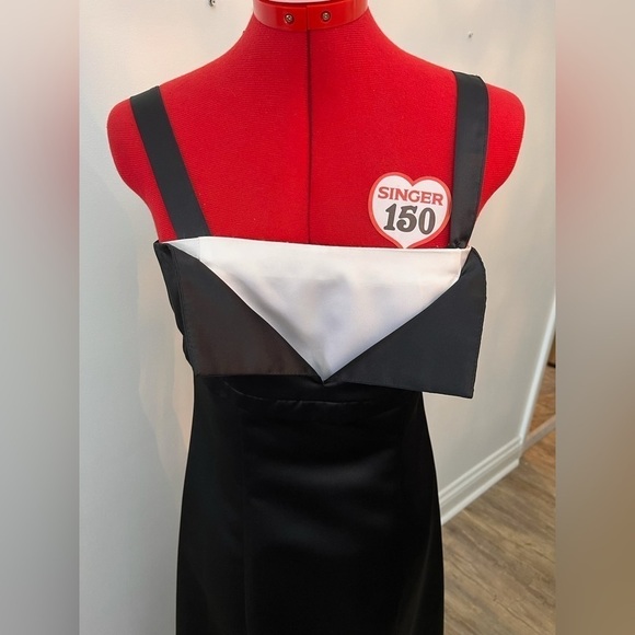 Melanie Lyne Tuxedo Dress With Peekaboo White Shirt. - Picture 3 of 8